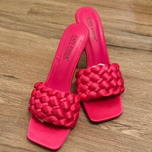 Cape Robbin Women's Vibrant Pink Braided Mules
